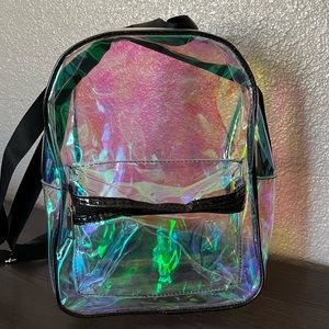 Holographic clear rainbow Backpack